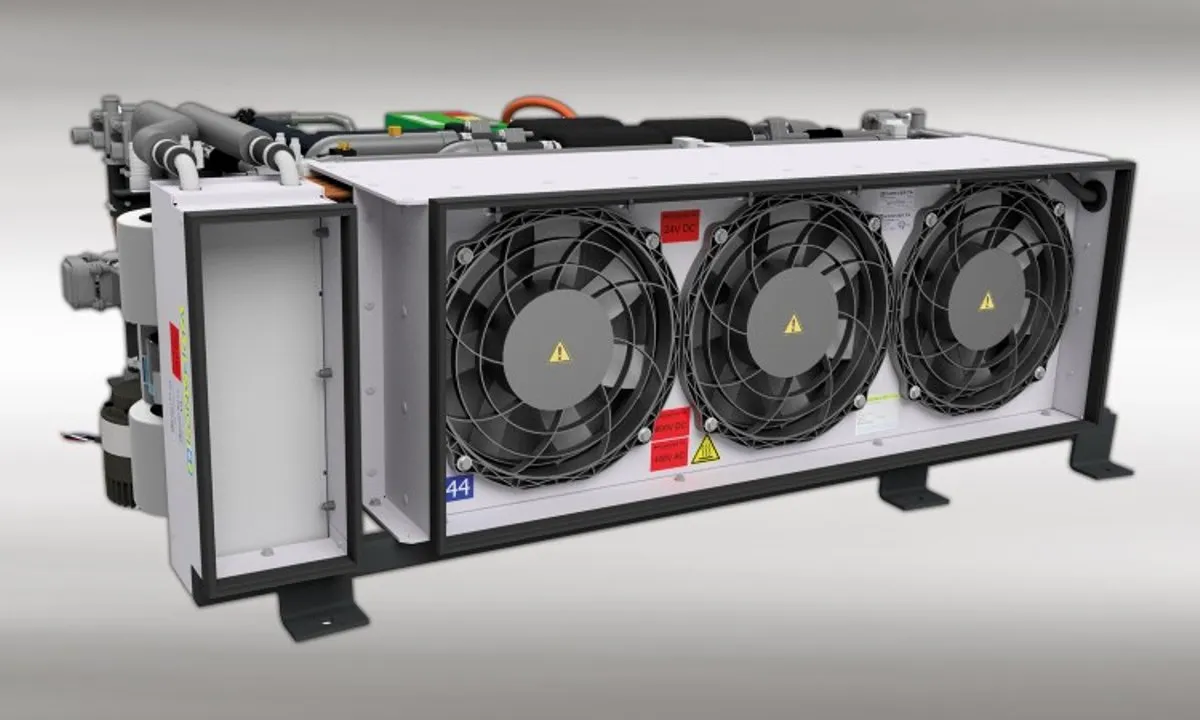 Konvekta’s CO2 heat pump for electric double-decker buses. (Source: Konvekta)