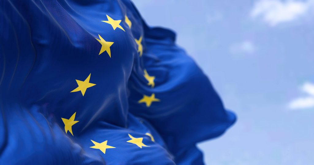 European flag waving